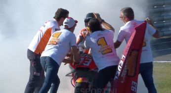 Marc Márquez wint in Japan en behaalt wereldtitel, Dovizioso crasht