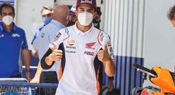 Marc Marquez pas zaterdag tijdens FP3 in Jerez voor het eerst in actie